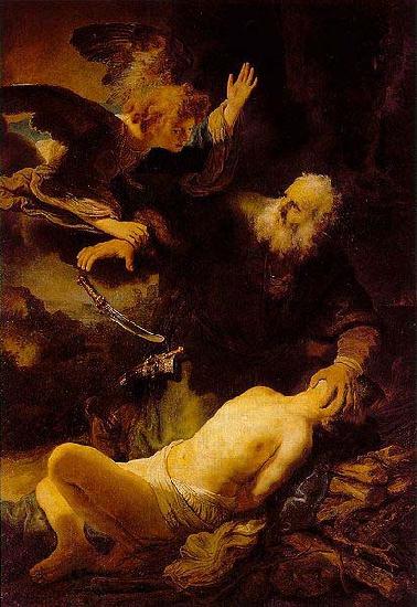 REMBRANDT Harmenszoon van Rijn Abraham and Isaac, oil painting picture